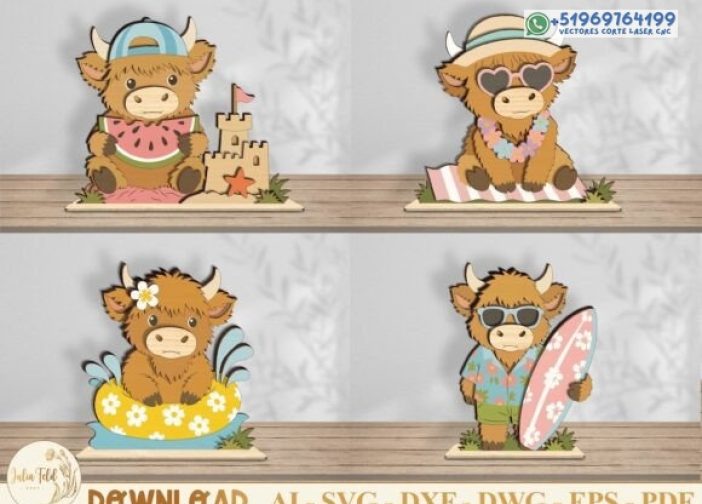 Paquete SVG de niñera de estante de vaca de las tierras altas