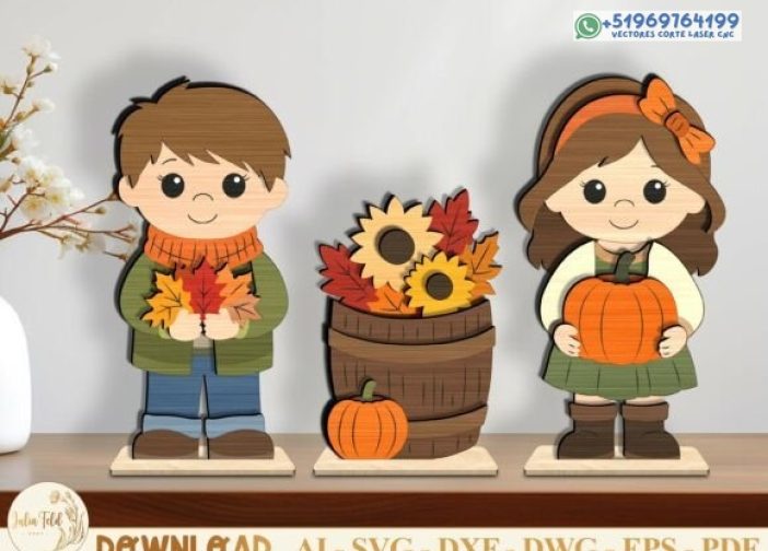 Paquete SVG de niñera de estante para niños de otoño