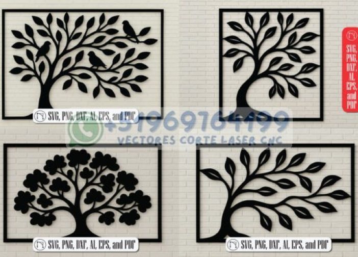 Paquete SVG de panel de pared de árbol
