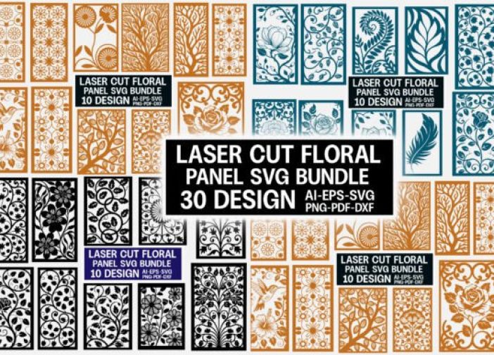 Paquete SVG de paneles florales