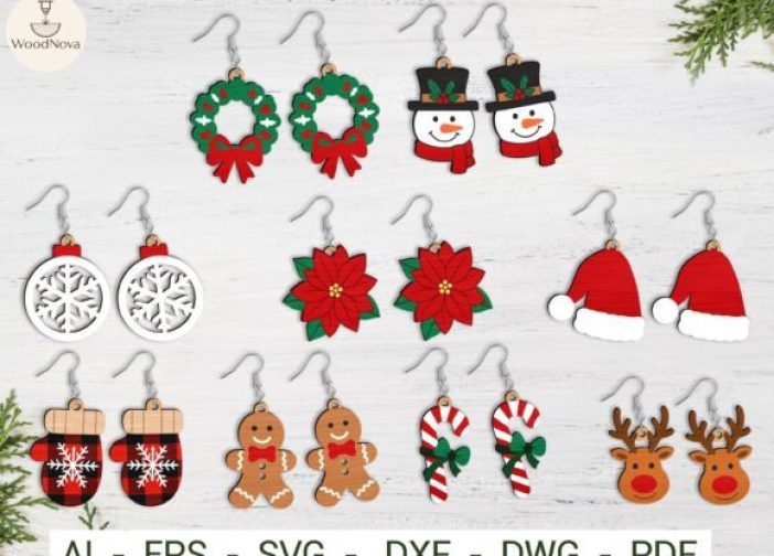 Paquete SVG de pendientes de Navidad