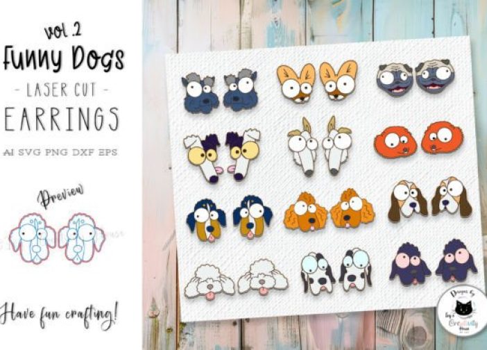 Paquete SVG de pendientes para perros divertidos