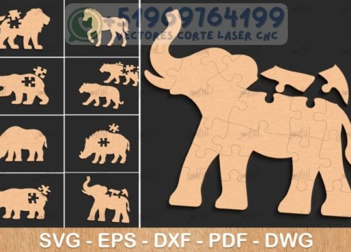 Paquete SVG de rompecabezas de animales