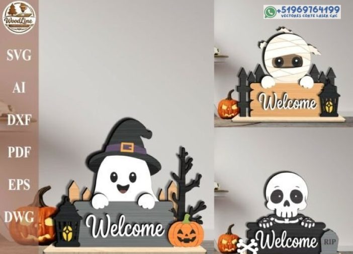 Paquete SVG de signo de bienvenida de Halloween