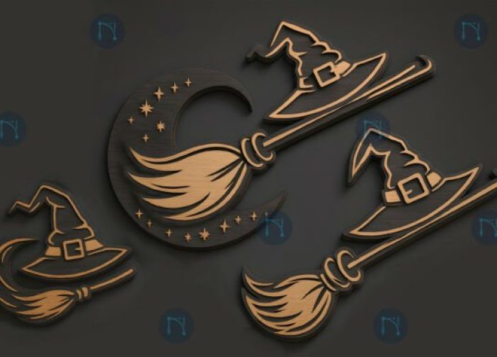 Paquete SVG multicapa de escoba de bruja halloween