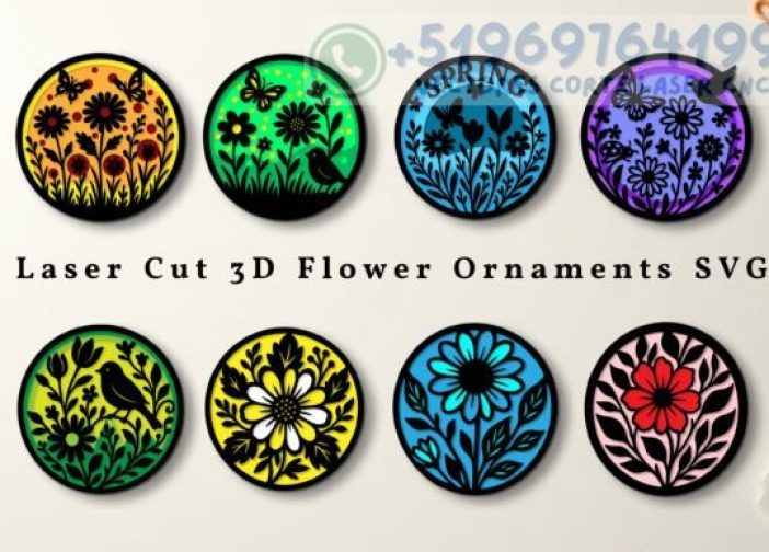 Paquete circular de adornos florales