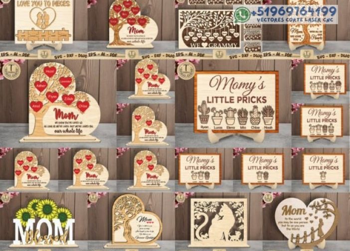 Paquete completo personalizado de adornos para mamá Para mas Vectores Whatsapp 51969764199