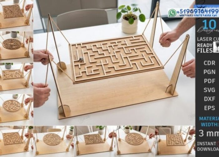 Paquete cortado con láser de Ball Lift Maze Games