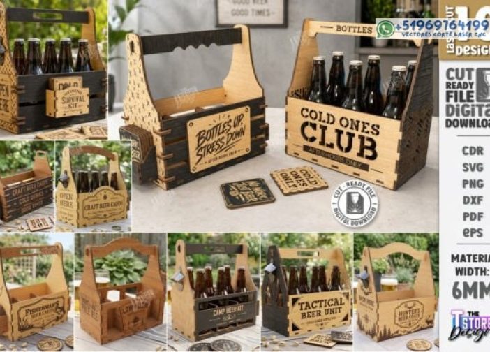 Paquete cortado con láser para botellas de cerveza CNC