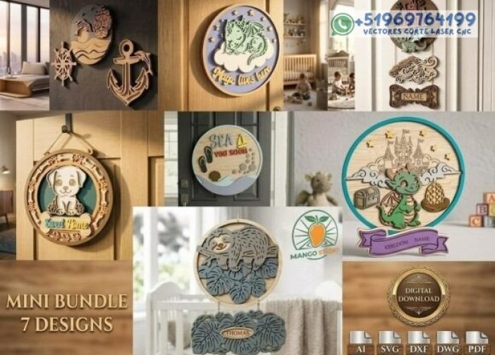 Paquete de 7 capas de diseño infantil Para mas Vectores Whatsapp 51969764199