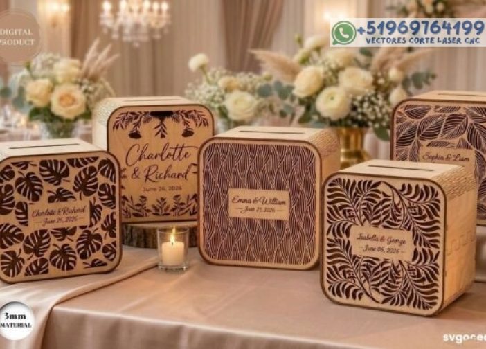 Paquete de Cajas para tarjetas de boda Para mas Vectores Whatsapp 51969764199