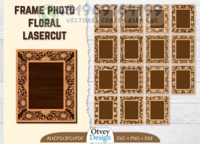 Paquete de Marco de fotos floral