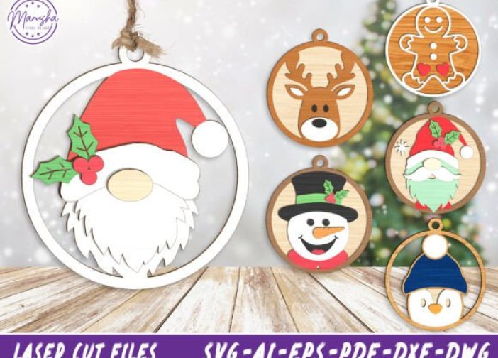 Paquete de adornos circulares colgantes navideños