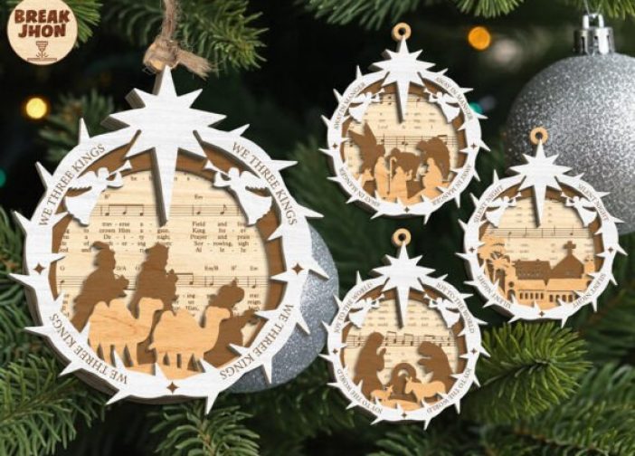 Paquete de adornos colgante navideños de la Natividad