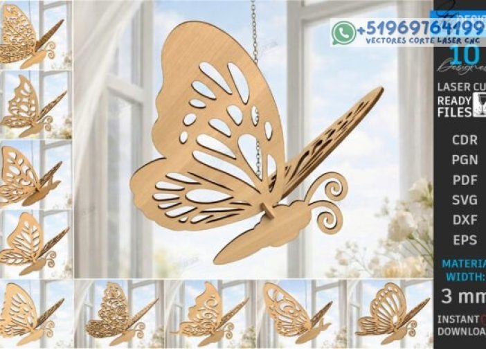 Paquete de adornos colgantes de mariposa 3D mecanizados Para mas Vectores Whatsapp 51969764199