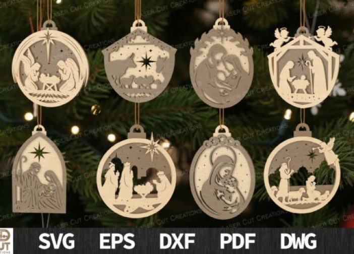 Paquete de adornos colgantes religiosos de la Natividad