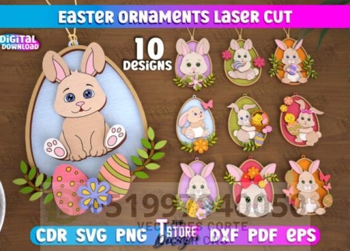 Paquete de adornos de Pascua en capas