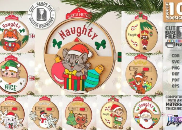 Paquete de adornos de Santa con medidor