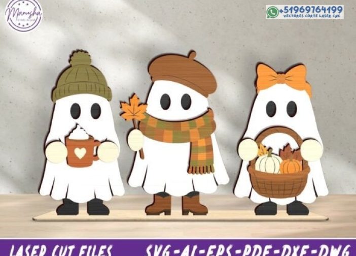 Paquete de adornos de fantasmas de otoño