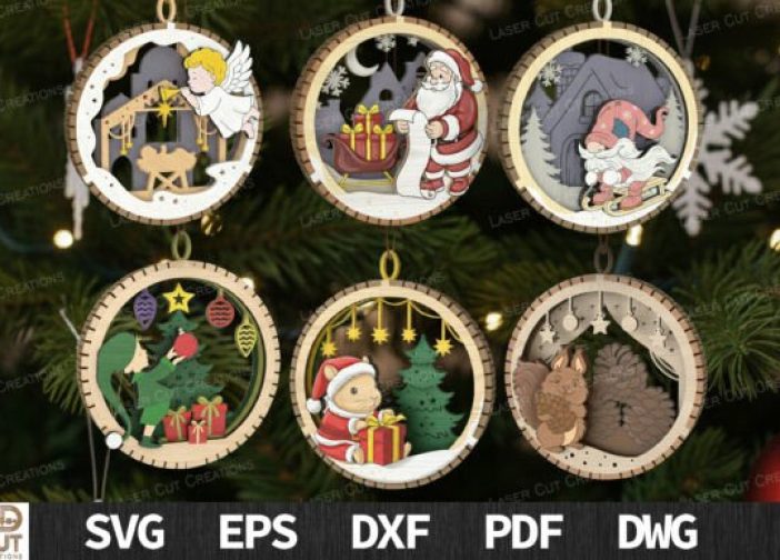 Paquete de adornos de personajes navideños