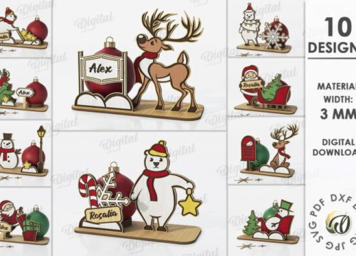 Paquete de adornos de porta bolas navideñas