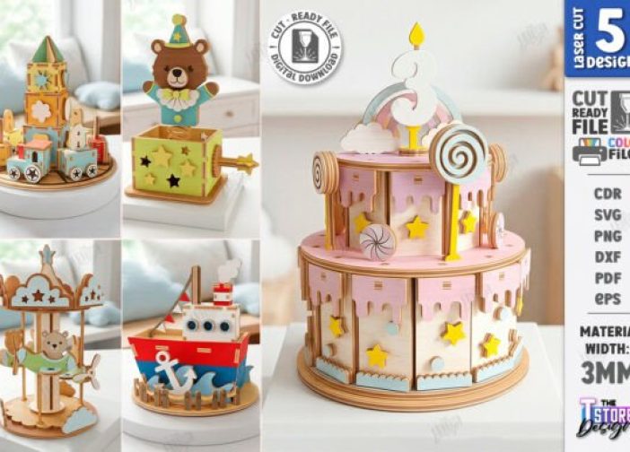 Paquete de adornos infantil de cajas músicales music box