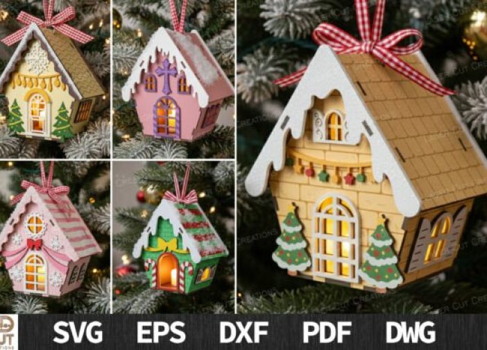 Paquete de adornos navideños 3D para casa
