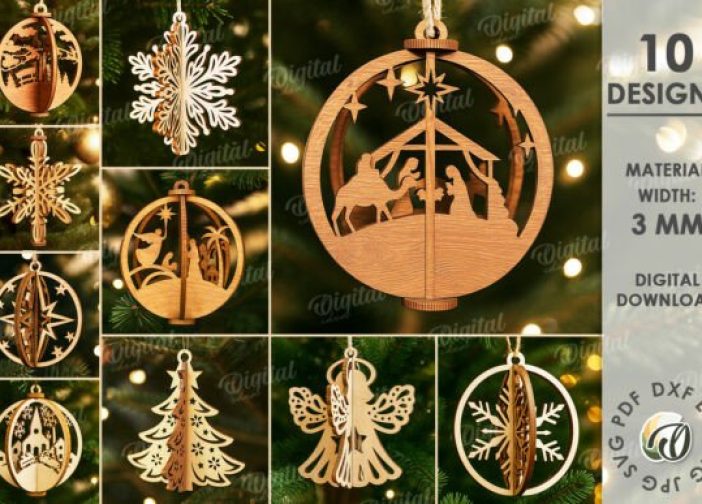 Paquete de adornos navideños 3D