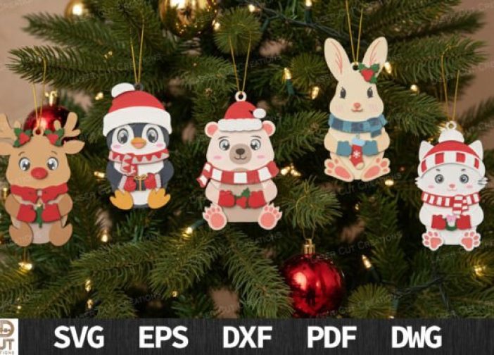 Paquete de adornos navideños de animales