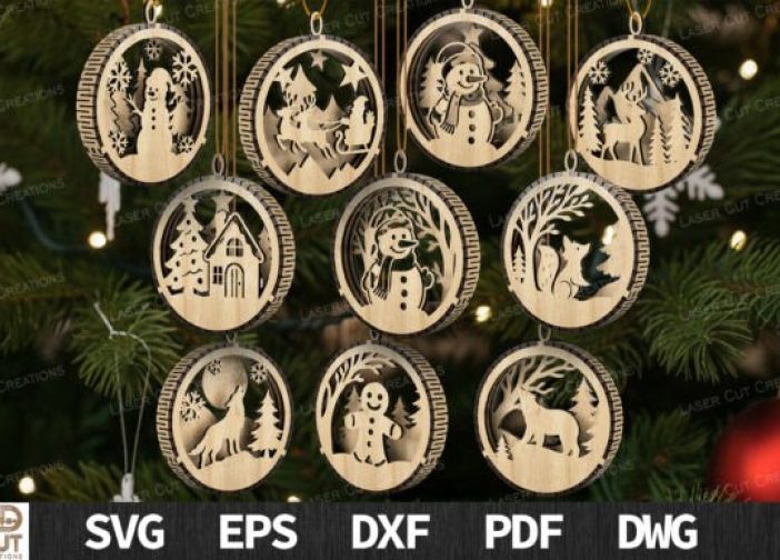 Paquete de adornos navideños en capas