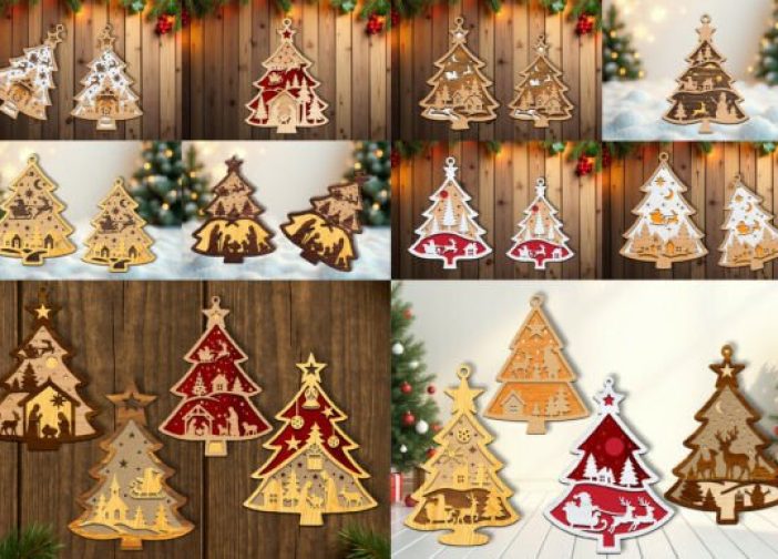 Paquete de adornos para árbol de Navidad