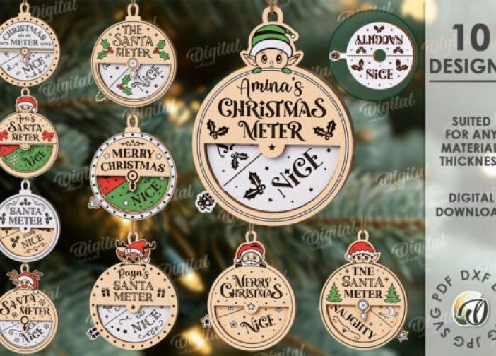 Paquete de adornos para el medidor de Santa