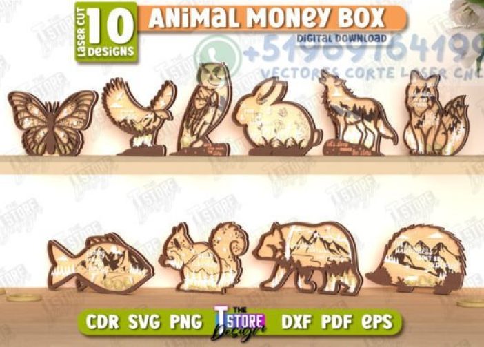 Paquete de alcancía personalizada en forma de animales