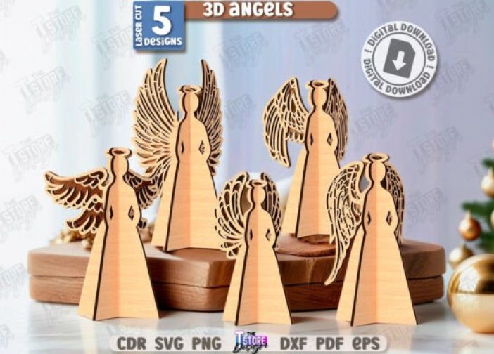 Paquete de ángeles navideños 3D