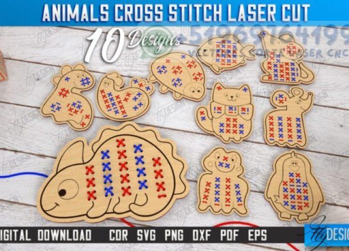 Paquete de animales para punto de cruz