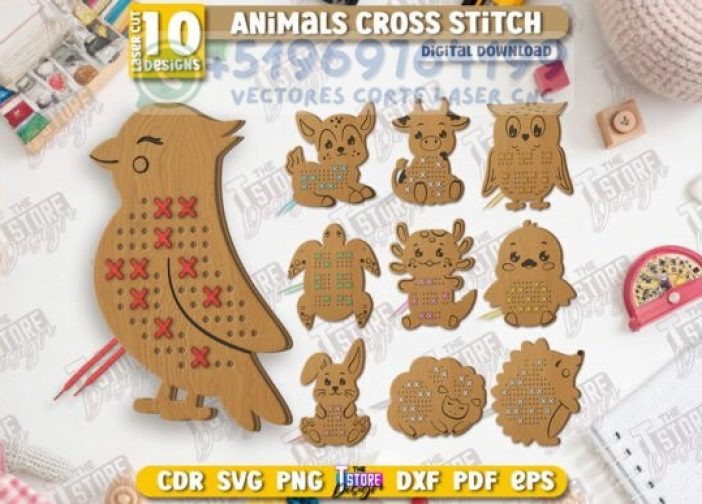 Paquete de animales para punto de cruz