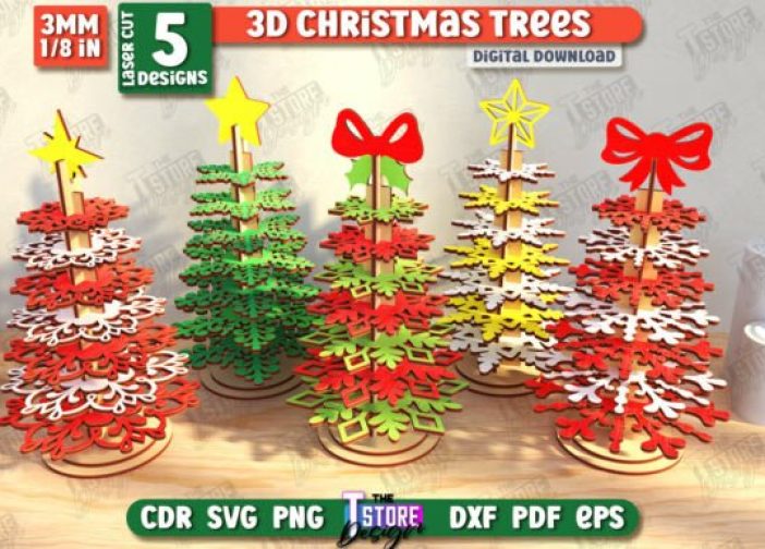 Paquete de arboles de Navidad 3D