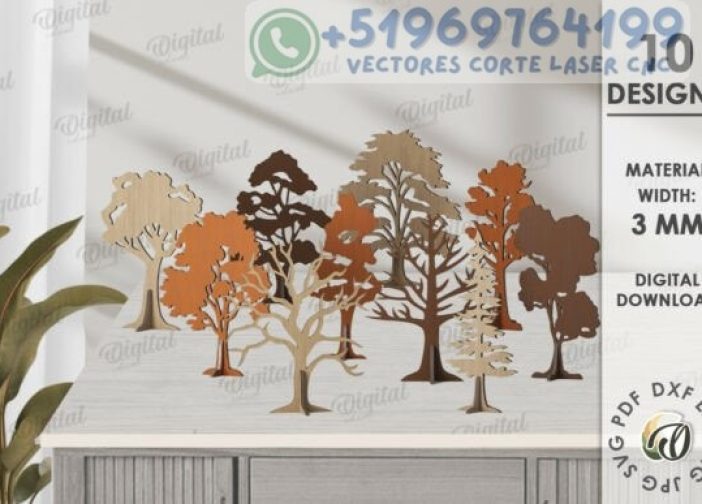 Paquete de árboles de otoño 3D