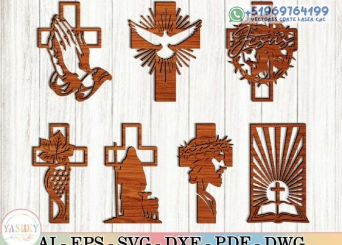 Paquete de archivos SVG de cruces cristianas Para mas Vectores Whatsapp 51969764199