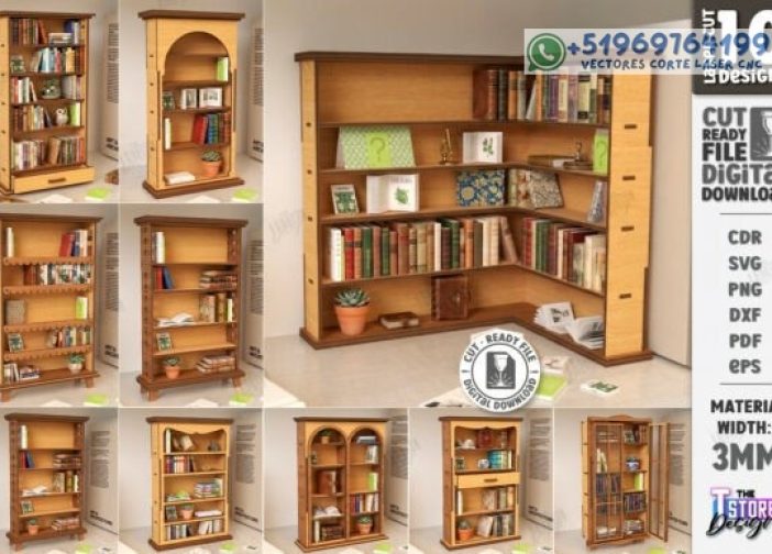 Paquete de archivos SVG de estanterías en miniatura Para mas Vectores Whatsapp 51969764199