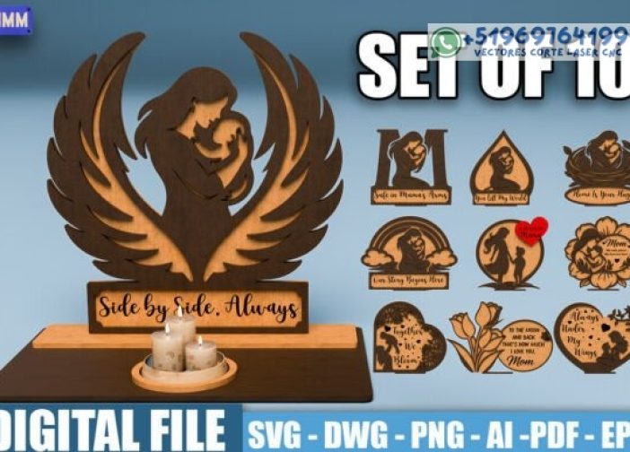 Paquete de archivos SVG para madre y bebé Para mas Vectores Whatsapp 51969764199