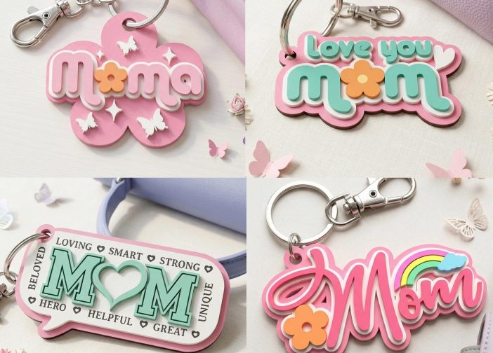 Paquete de archivos svg para llaveros de mama