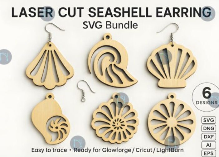 Paquete de aretes concha de mar