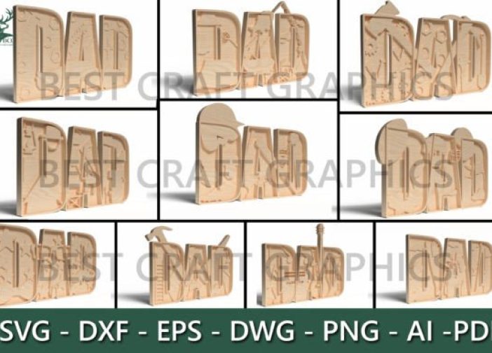 Paquete de arte de palabras cortado con láser para DAD