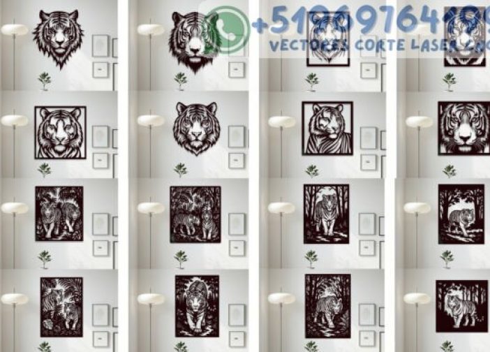 Paquete de arte mural SVG con letrero de tigre