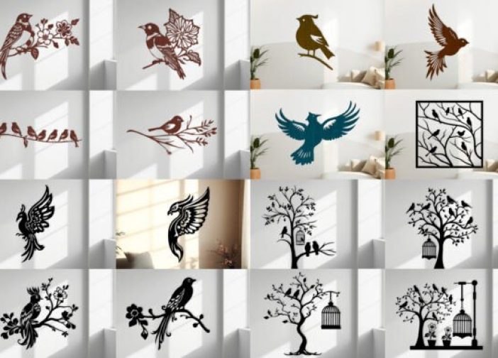 Paquete de arte mural SVG de pájaros