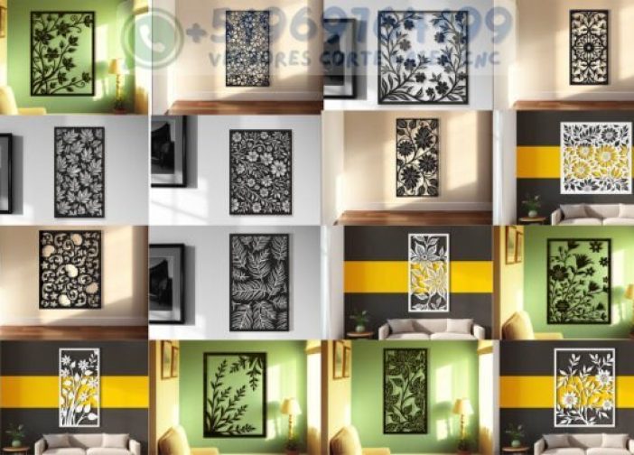 Paquete de arte mural con paneles florales