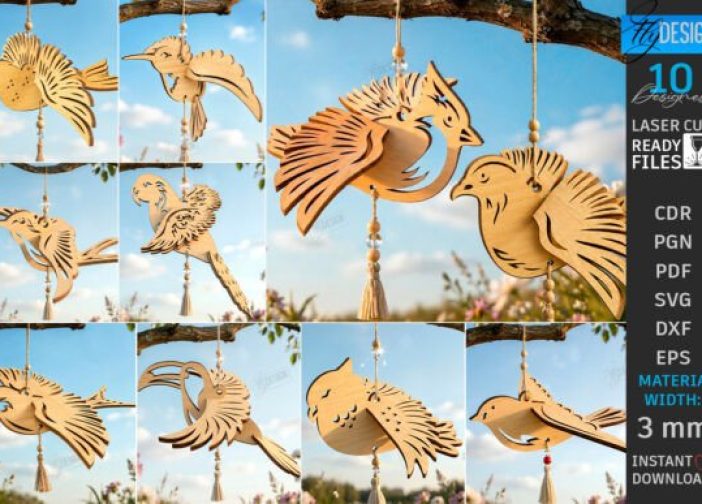 Paquete de atrapasoles colgadores de pájaros
