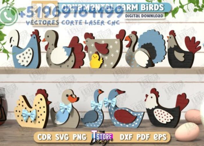 Paquete de aves ornamentales de granja