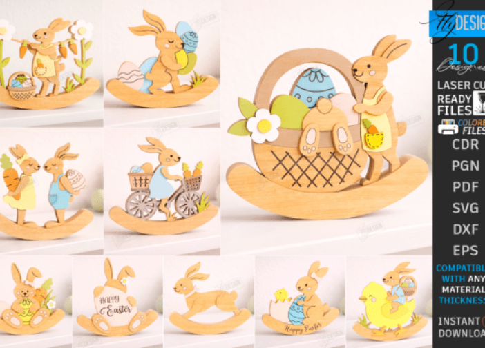 Paquete de balancín de conejito de Pascua